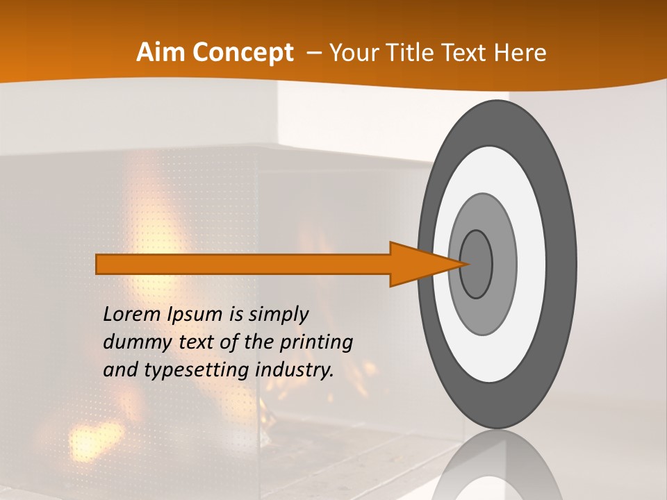 Open Fire Place In Living Room PowerPoint Template