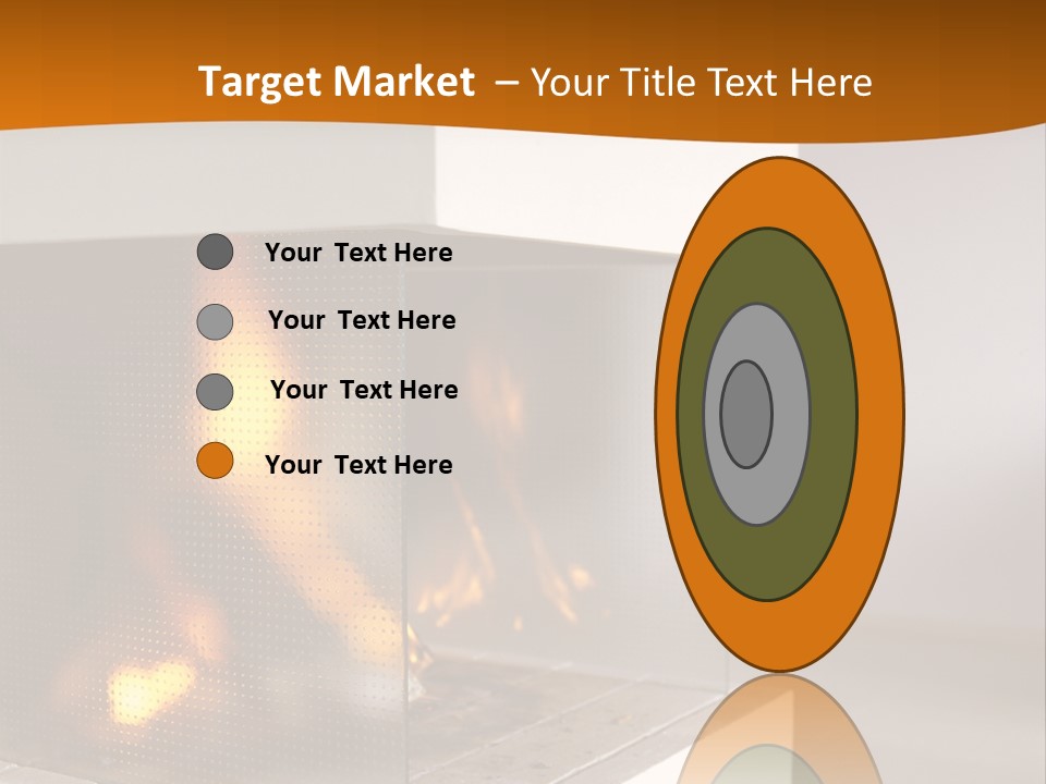 Open Fire Place In Living Room PowerPoint Template