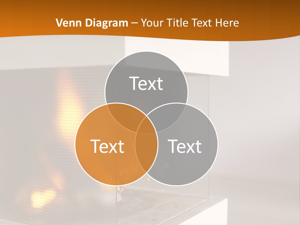 Open Fire Place In Living Room PowerPoint Template