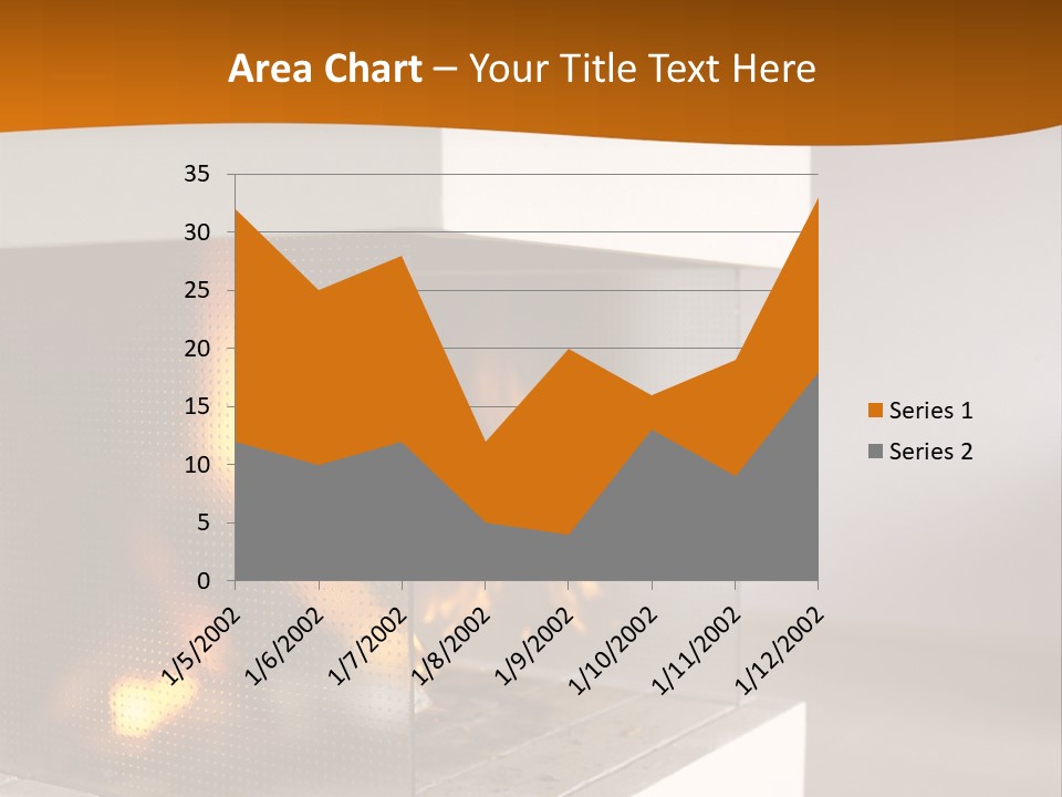 Open Fire Place In Living Room PowerPoint Template