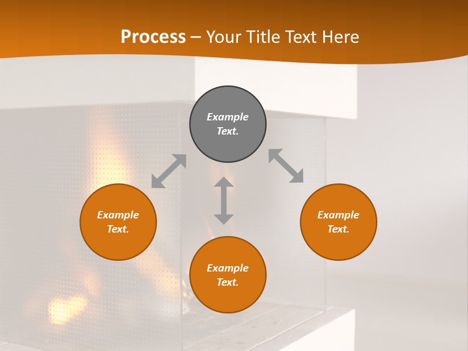 Open Fire Place In Living Room PowerPoint Template