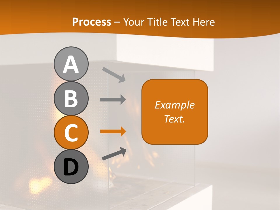 Open Fire Place In Living Room PowerPoint Template