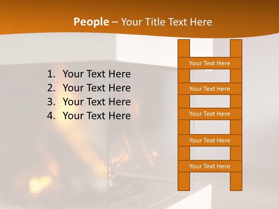 Open Fire Place In Living Room PowerPoint Template