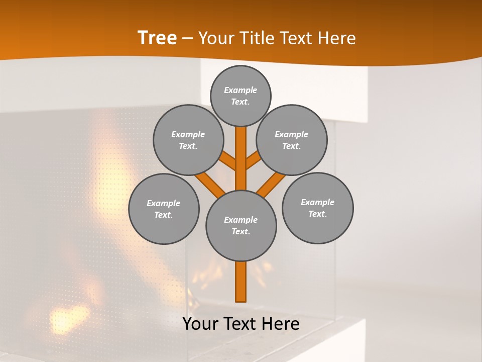 Open Fire Place In Living Room PowerPoint Template