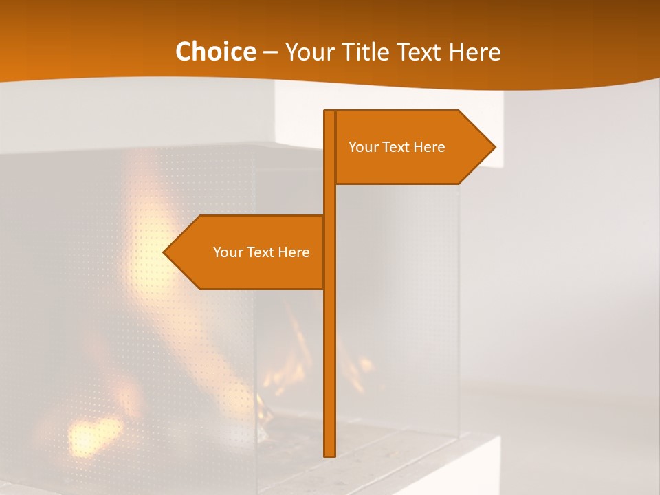 Open Fire Place In Living Room PowerPoint Template