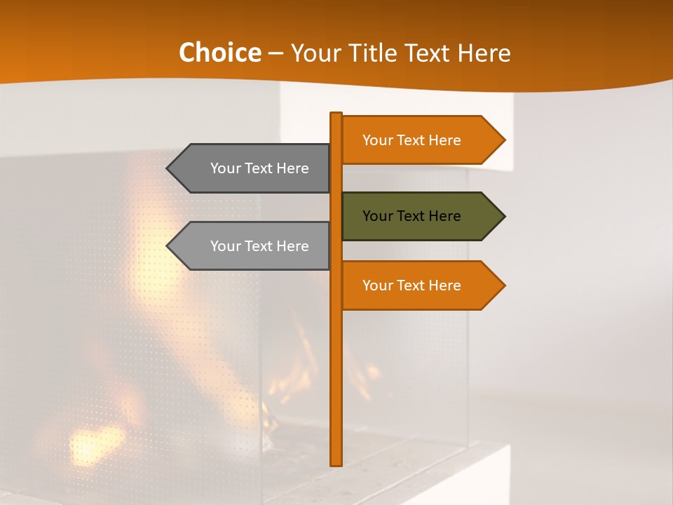 Open Fire Place In Living Room PowerPoint Template