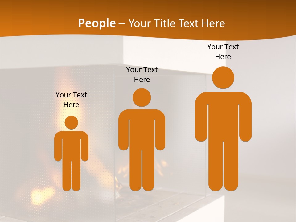 Open Fire Place In Living Room PowerPoint Template