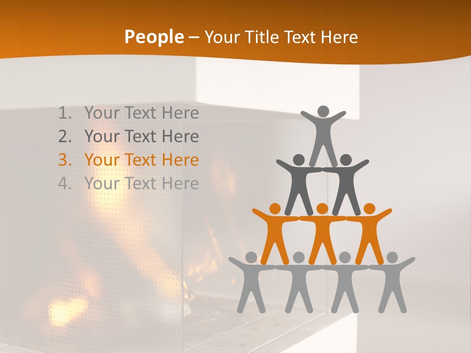 Open Fire Place In Living Room PowerPoint Template