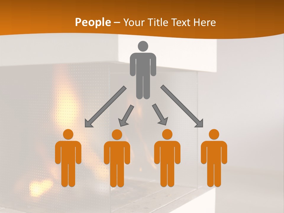 Open Fire Place In Living Room PowerPoint Template