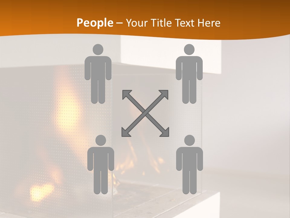 Open Fire Place In Living Room PowerPoint Template