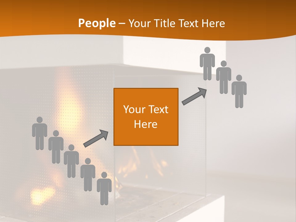 Open Fire Place In Living Room PowerPoint Template