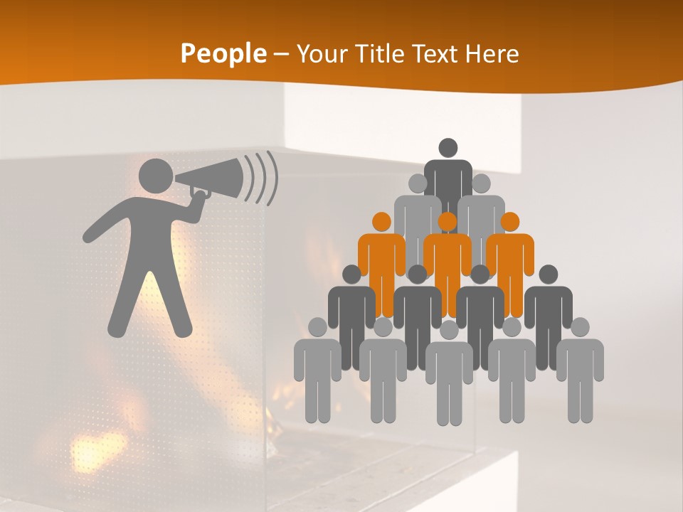 Open Fire Place In Living Room PowerPoint Template