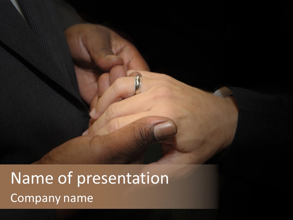 Image Of Two Men Holding Hands At Gay Wedding PowerPoint Template