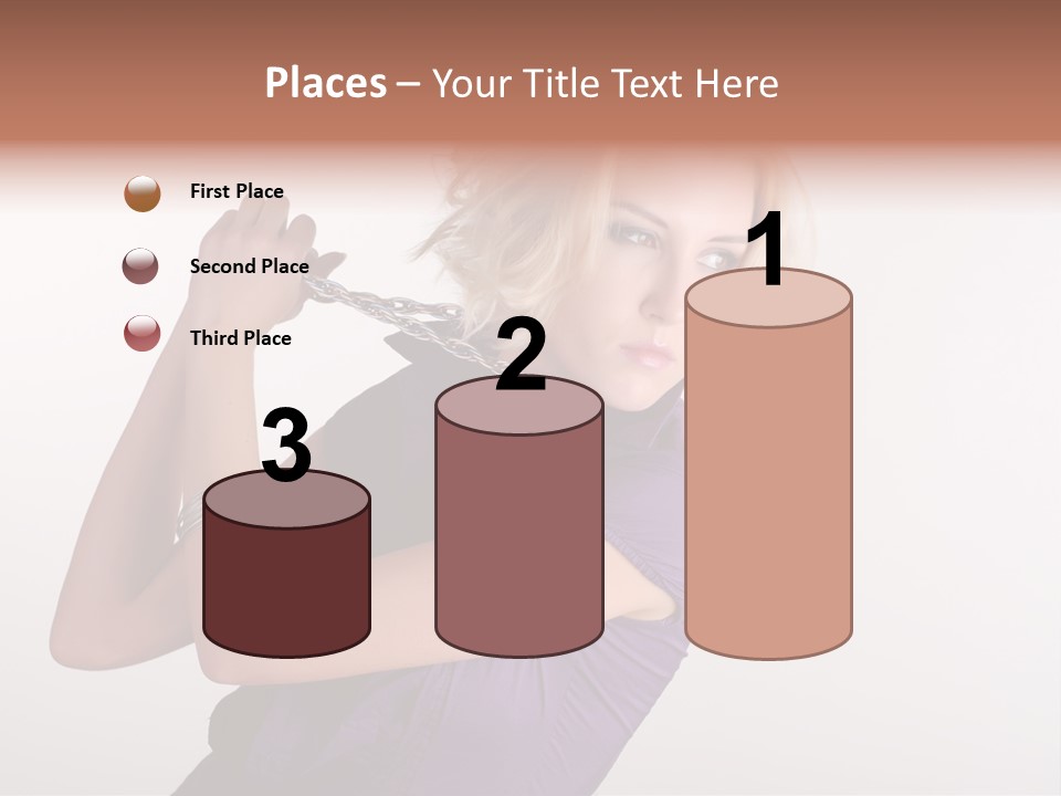 A Woman In A Purple Shirt Holding A Chain Around Her Neck PowerPoint Template