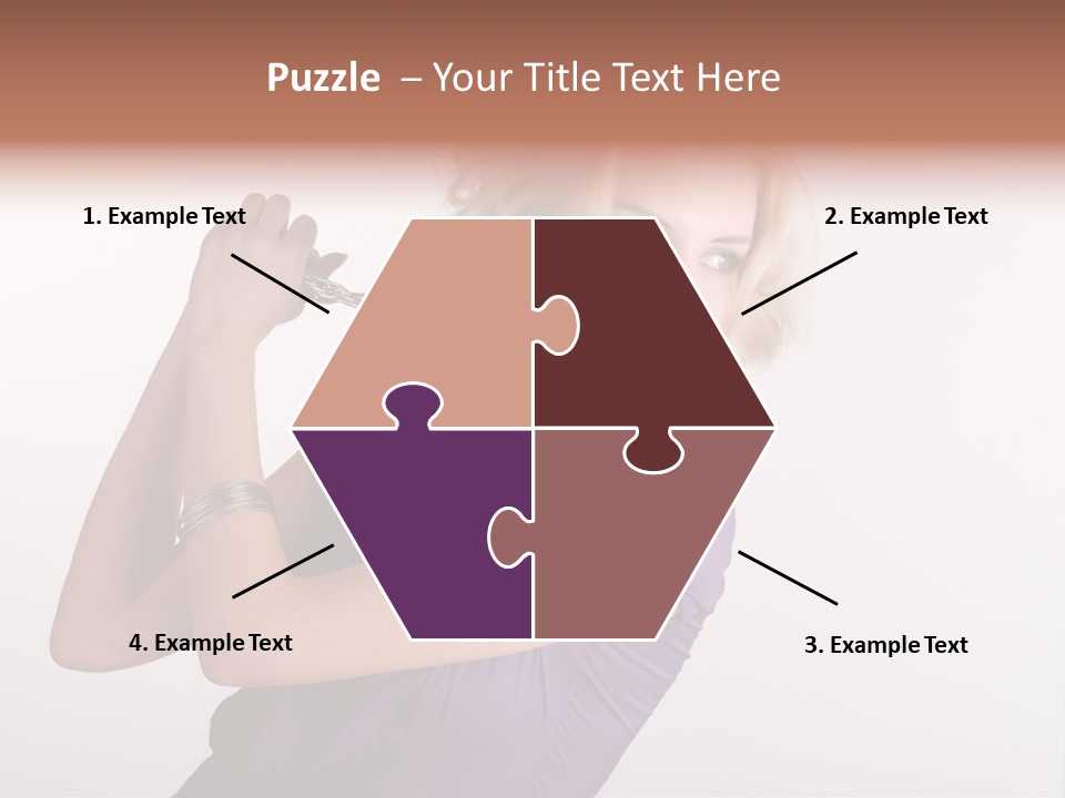 A Woman In A Purple Shirt Holding A Chain Around Her Neck PowerPoint Template