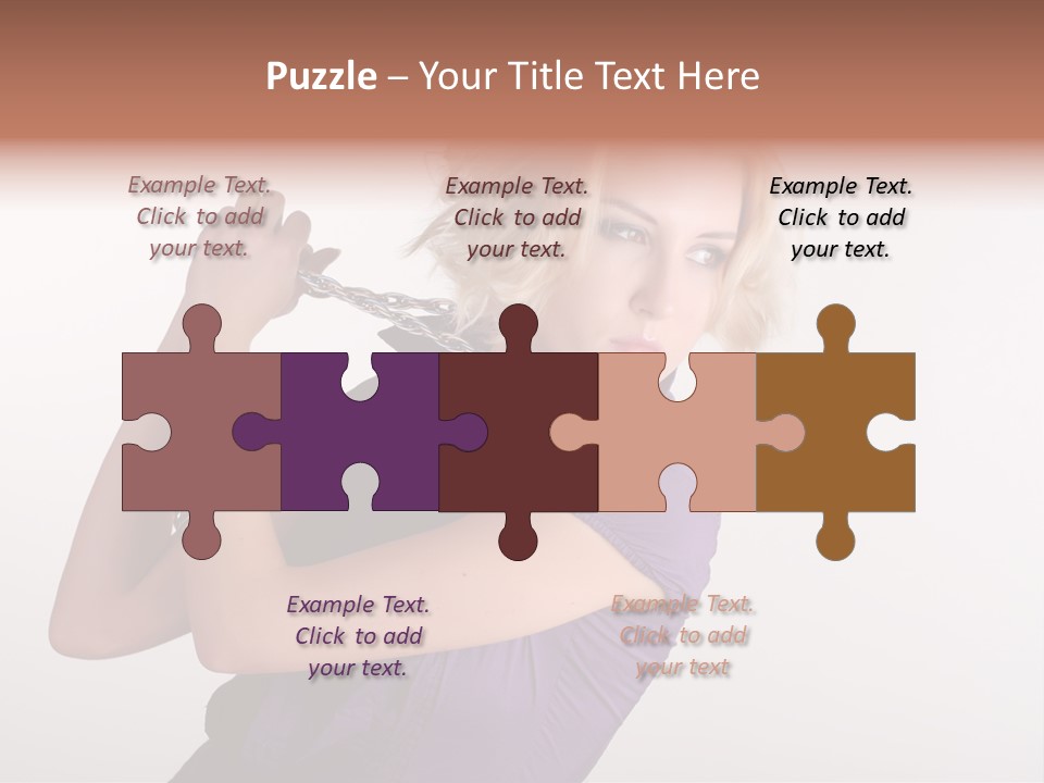 A Woman In A Purple Shirt Holding A Chain Around Her Neck PowerPoint Template