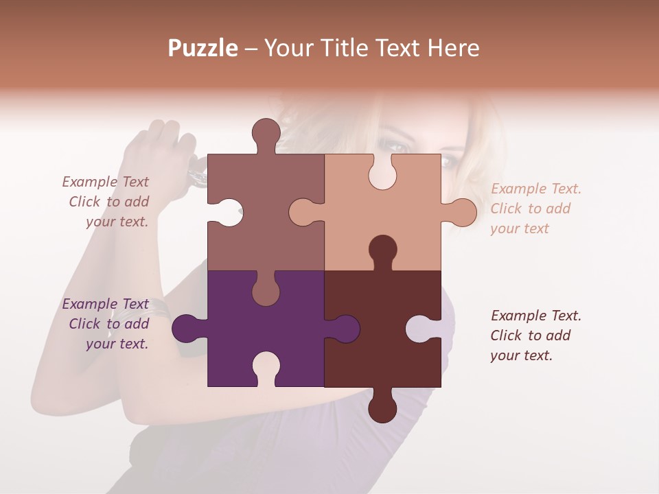 A Woman In A Purple Shirt Holding A Chain Around Her Neck PowerPoint Template