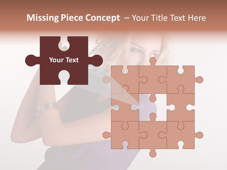 A Woman In A Purple Shirt Holding A Chain Around Her Neck PowerPoint Template