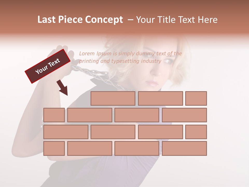 A Woman In A Purple Shirt Holding A Chain Around Her Neck PowerPoint Template