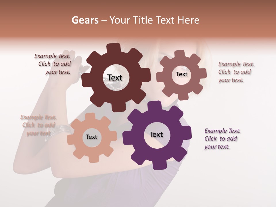 A Woman In A Purple Shirt Holding A Chain Around Her Neck PowerPoint Template