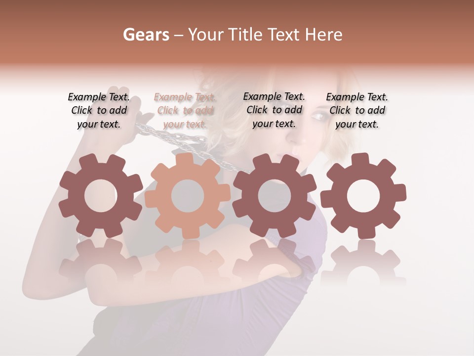 A Woman In A Purple Shirt Holding A Chain Around Her Neck PowerPoint Template