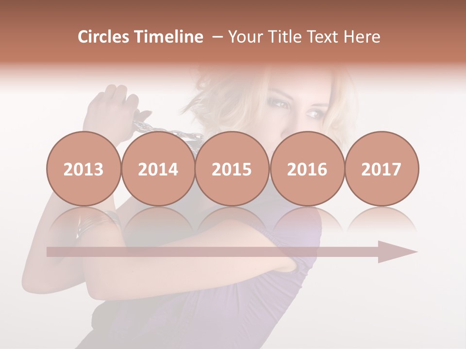 A Woman In A Purple Shirt Holding A Chain Around Her Neck PowerPoint Template