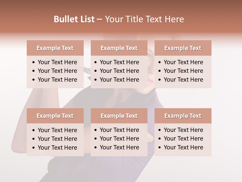 A Woman In A Purple Shirt Holding A Chain Around Her Neck PowerPoint Template