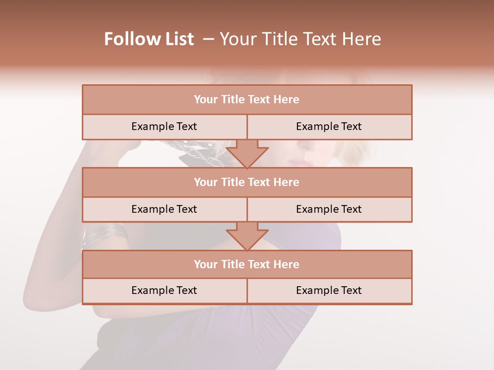A Woman In A Purple Shirt Holding A Chain Around Her Neck PowerPoint Template