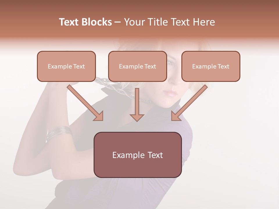A Woman In A Purple Shirt Holding A Chain Around Her Neck PowerPoint Template