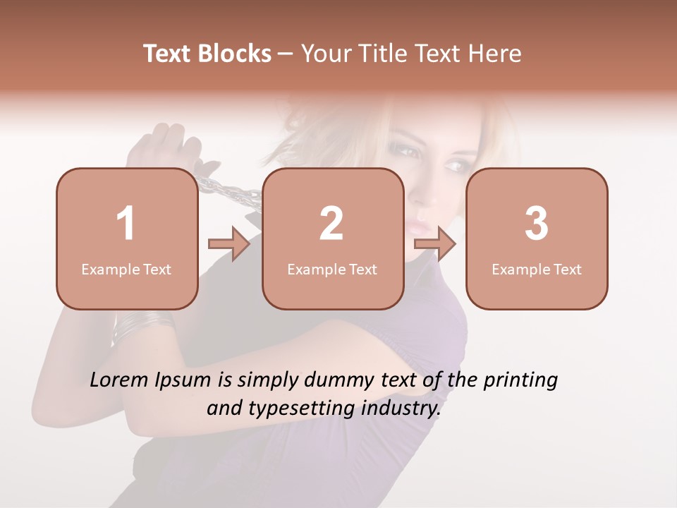 A Woman In A Purple Shirt Holding A Chain Around Her Neck PowerPoint Template