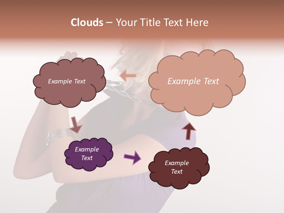 A Woman In A Purple Shirt Holding A Chain Around Her Neck PowerPoint Template