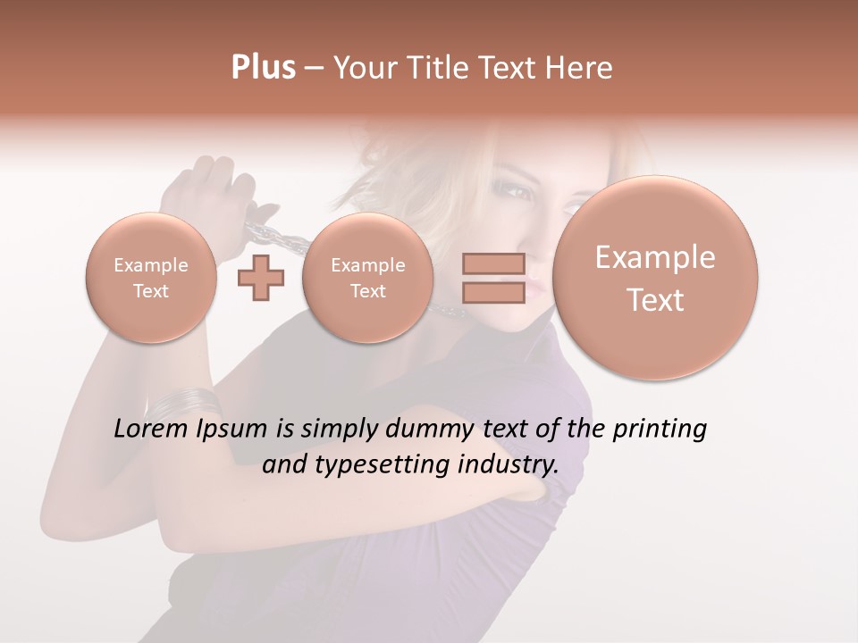 A Woman In A Purple Shirt Holding A Chain Around Her Neck PowerPoint Template