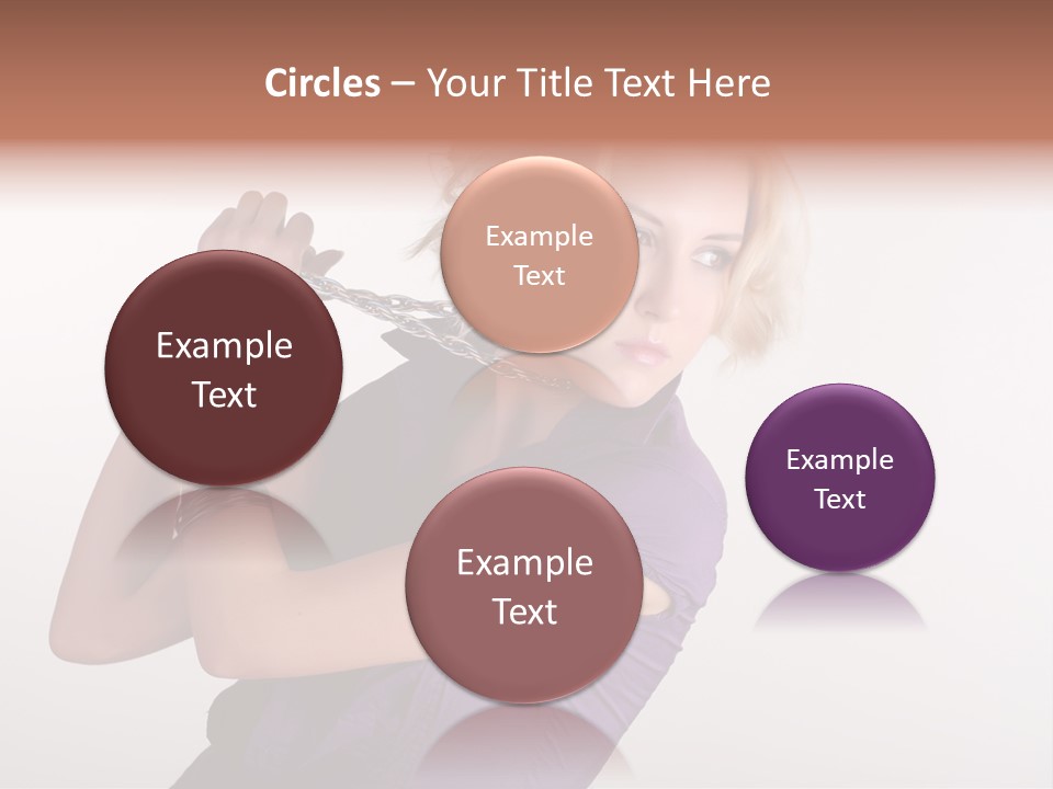 A Woman In A Purple Shirt Holding A Chain Around Her Neck PowerPoint Template