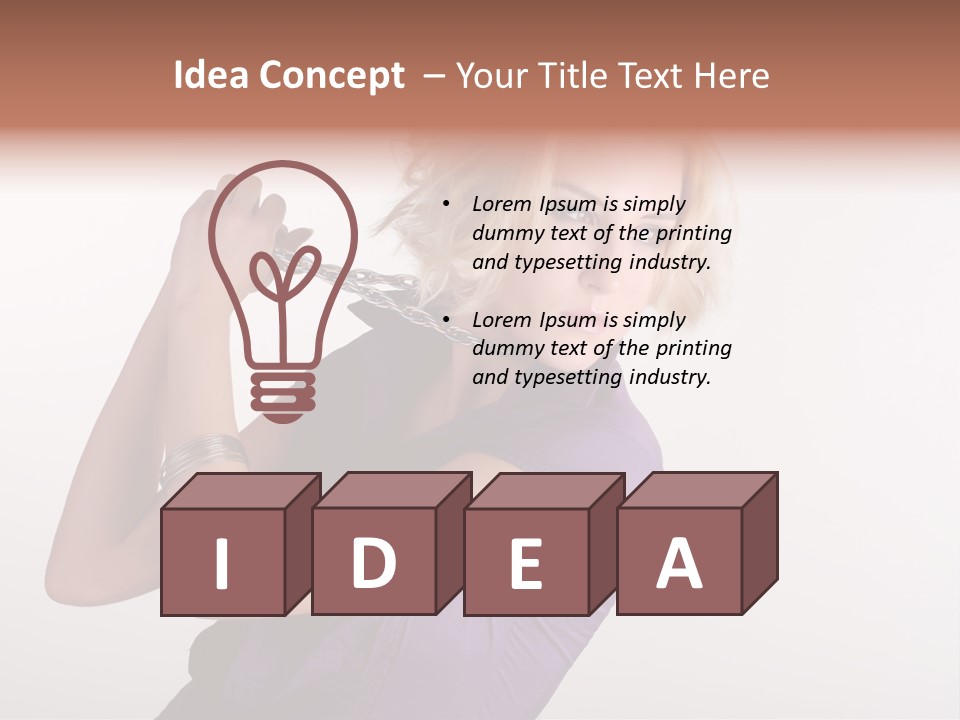 A Woman In A Purple Shirt Holding A Chain Around Her Neck PowerPoint Template