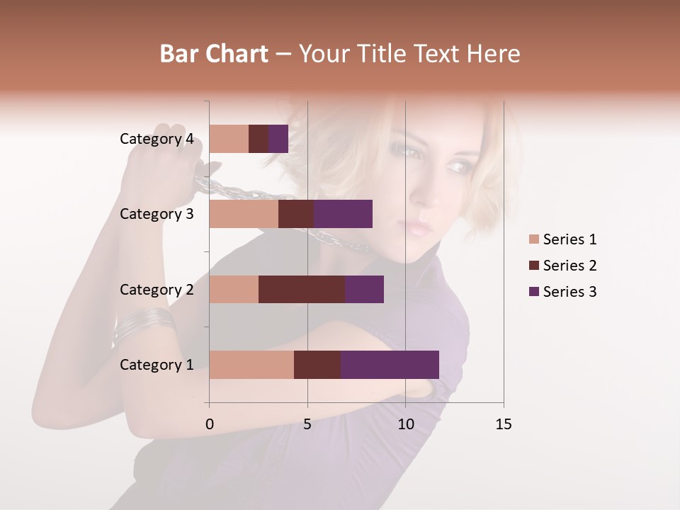 A Woman In A Purple Shirt Holding A Chain Around Her Neck PowerPoint Template