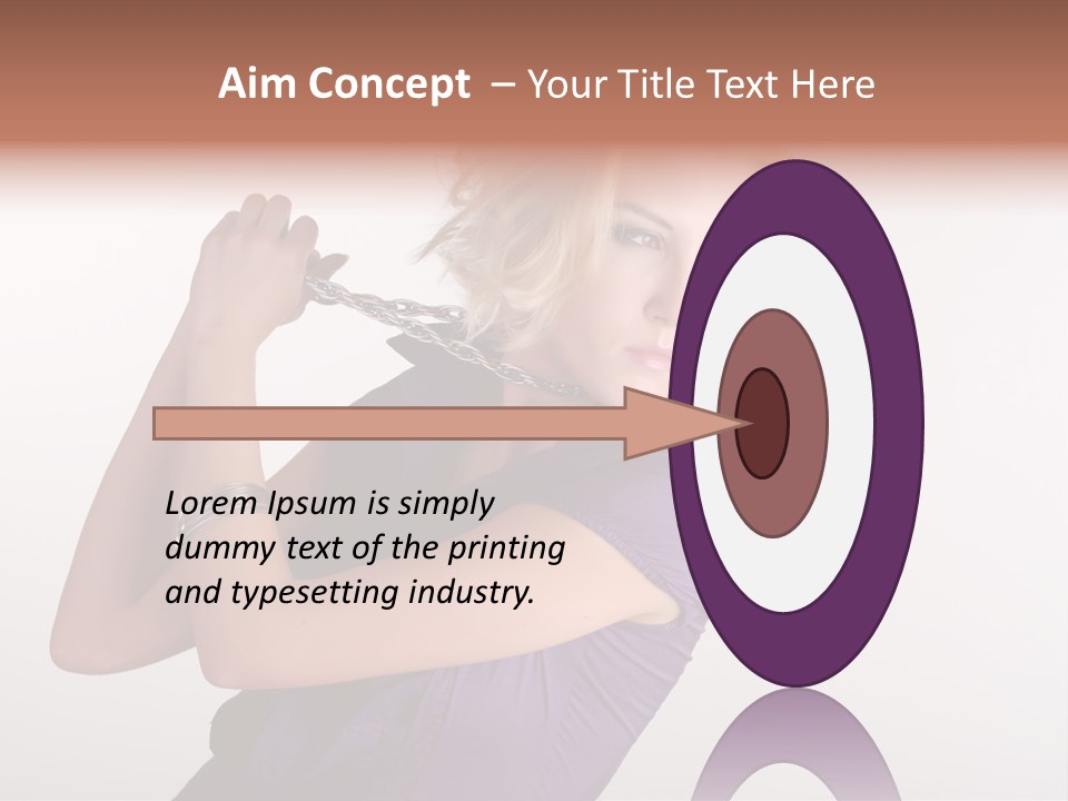 A Woman In A Purple Shirt Holding A Chain Around Her Neck PowerPoint Template
