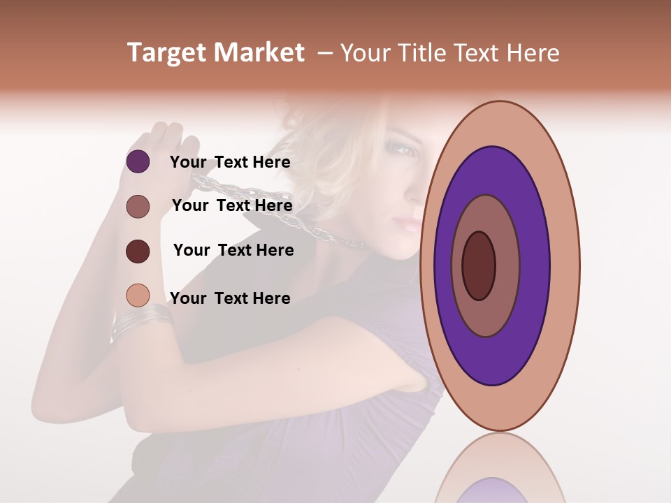 A Woman In A Purple Shirt Holding A Chain Around Her Neck PowerPoint Template