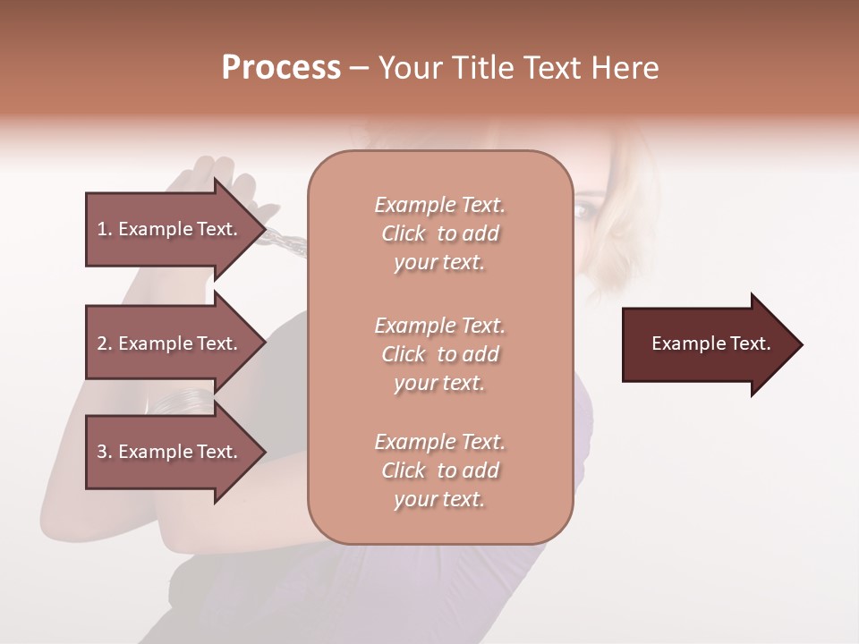A Woman In A Purple Shirt Holding A Chain Around Her Neck PowerPoint Template