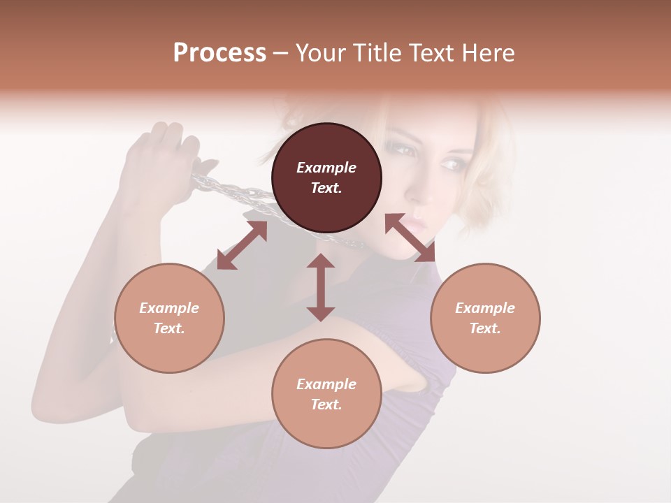 A Woman In A Purple Shirt Holding A Chain Around Her Neck PowerPoint Template