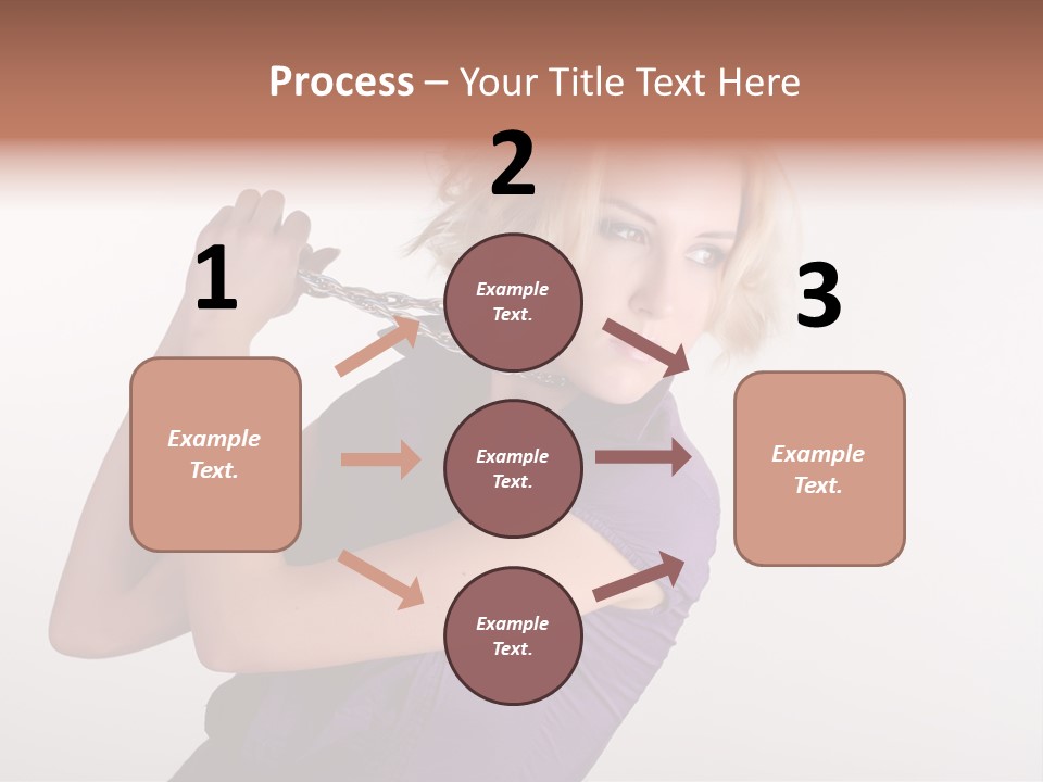 A Woman In A Purple Shirt Holding A Chain Around Her Neck PowerPoint Template