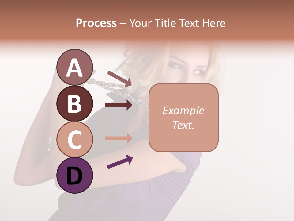 A Woman In A Purple Shirt Holding A Chain Around Her Neck PowerPoint Template