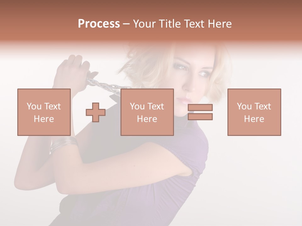 A Woman In A Purple Shirt Holding A Chain Around Her Neck PowerPoint Template