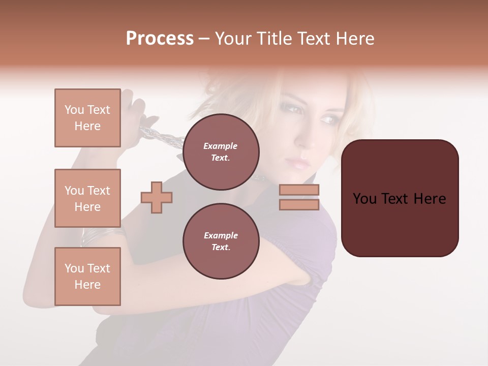 A Woman In A Purple Shirt Holding A Chain Around Her Neck PowerPoint Template