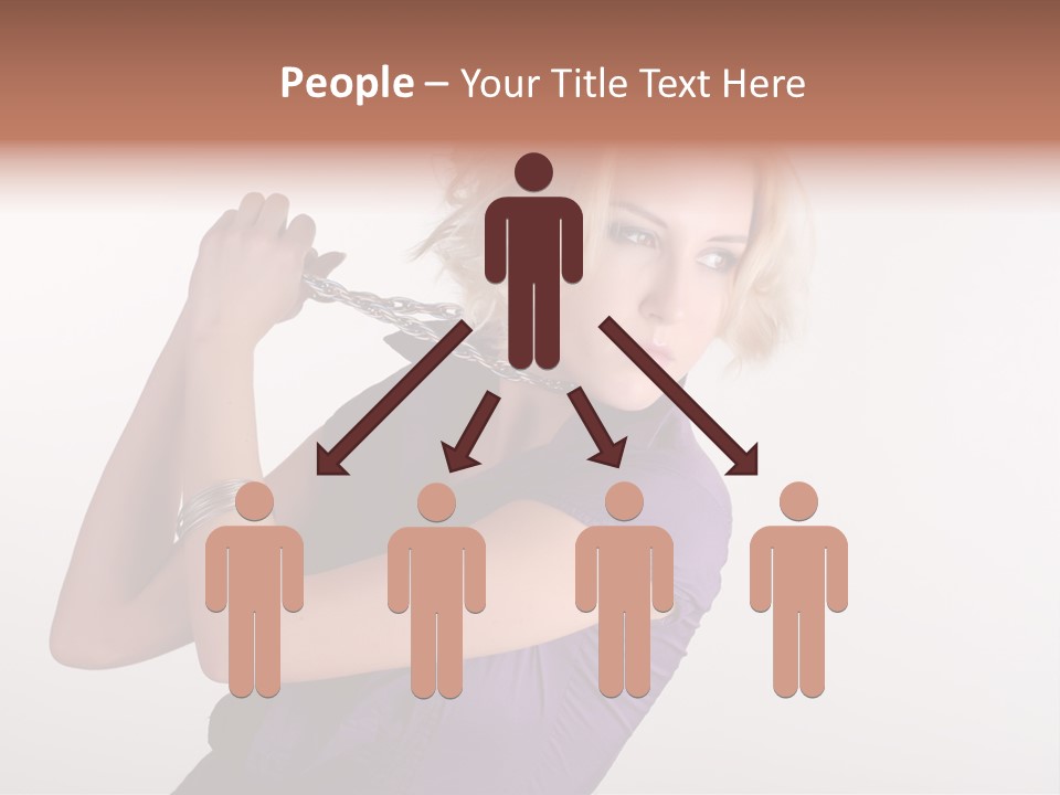 A Woman In A Purple Shirt Holding A Chain Around Her Neck PowerPoint Template