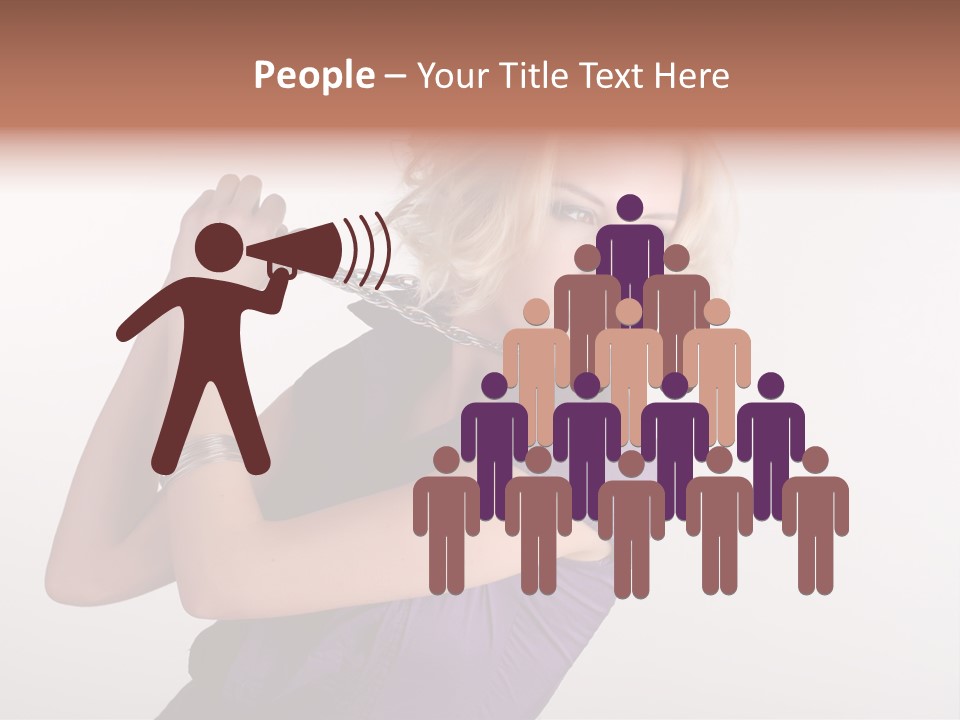 A Woman In A Purple Shirt Holding A Chain Around Her Neck PowerPoint Template