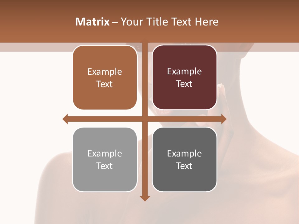 A Woman With A Towel On Her Head Is Holding Her Hand Up To Her Face PowerPoint Template