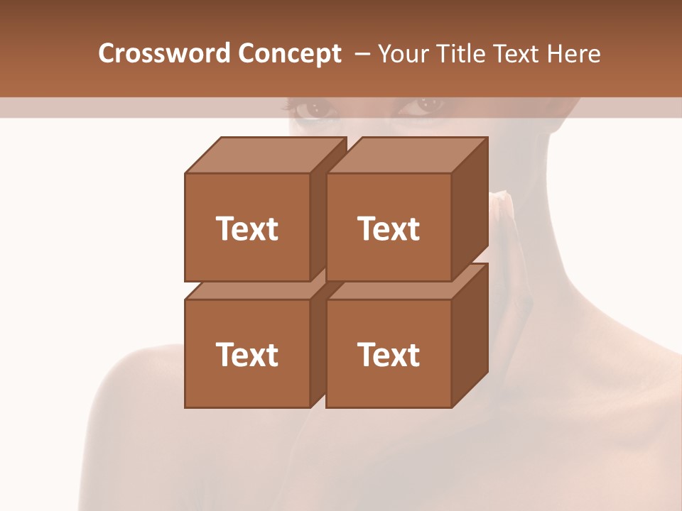 A Woman With A Towel On Her Head Is Holding Her Hand Up To Her Face PowerPoint Template