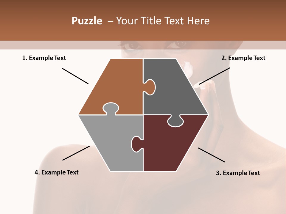 A Woman With A Towel On Her Head Is Holding Her Hand Up To Her Face PowerPoint Template