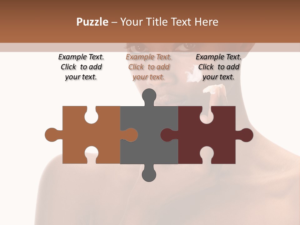 A Woman With A Towel On Her Head Is Holding Her Hand Up To Her Face PowerPoint Template