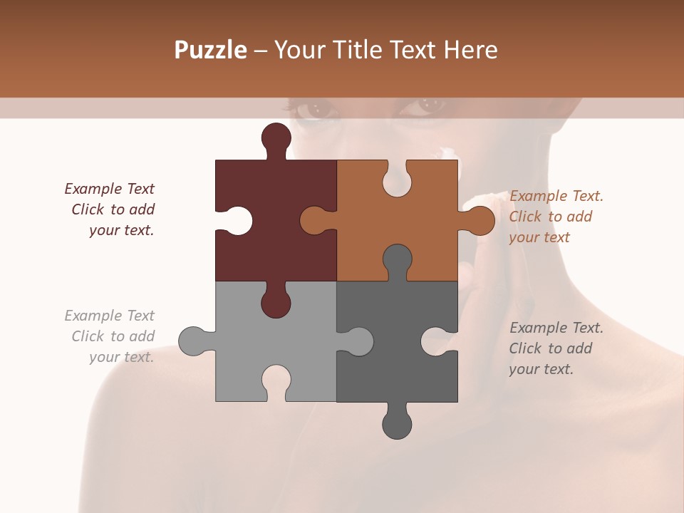 A Woman With A Towel On Her Head Is Holding Her Hand Up To Her Face PowerPoint Template